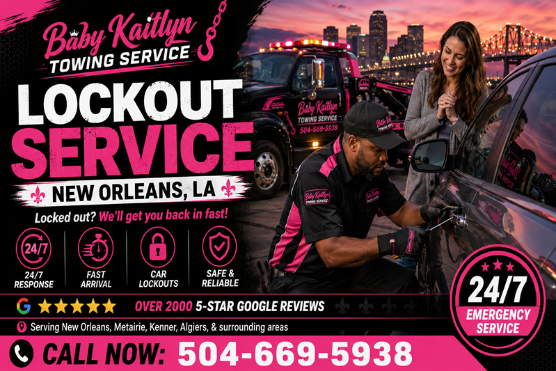 Baby Kaityln technician changing open a car door lock in New Orleans
