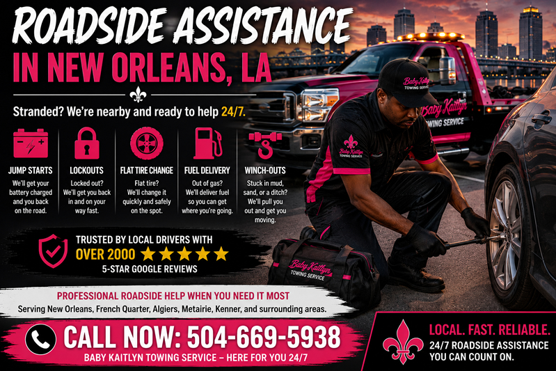 Baby Kaitlyn Towing Service providing 24/7 roadside assistance in New Orleans LA